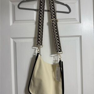 Ah Dorned Chic Cream and Black Shoulder Bag